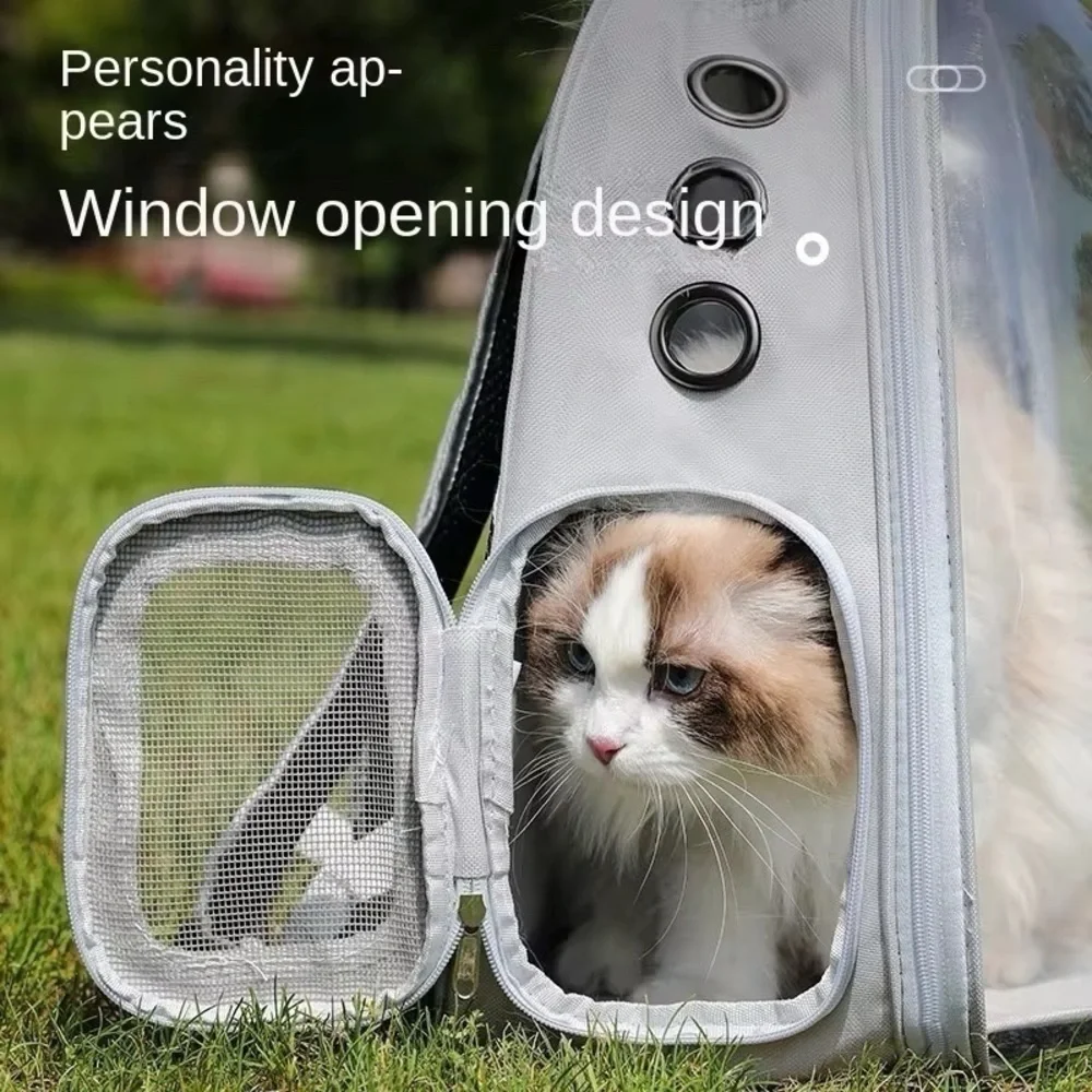 Gray | New! Space Capsule Pet Carrier Backpack – For Small Cats & Dogs
